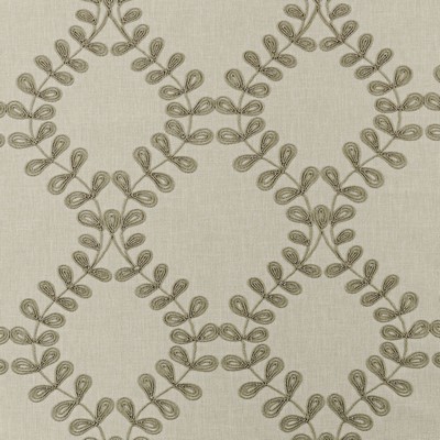 Clarke and Clarke Malham F0939 F0939/06 CAC Taupe in 9098 Brown 48%Cotton  Blend Crewel and Embroidered  Trellis Diamond   Fabric