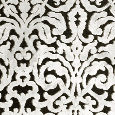 Clarke and Clarke Bw1043 F0945 F0945/01 CAC Black/white in Black and White White Viscose  Blend Modern Contemporary Damask  Classic Damask   Fabric