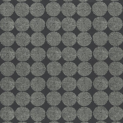 Clarke and Clarke F0956 2 CHARCOAL in 9132 Grey VISCOSE  Blend Circles and Swirls  Fabric