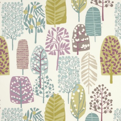 Clarke and Clarke F0992 2 HEATHER/OLIVE in 9193 Green COTTON Leaves and Trees   Fabric