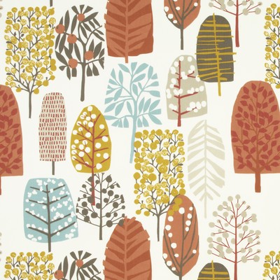 Clarke and Clarke F0992 5 SPICE in 9193 COTTON Leaves and Trees   Fabric