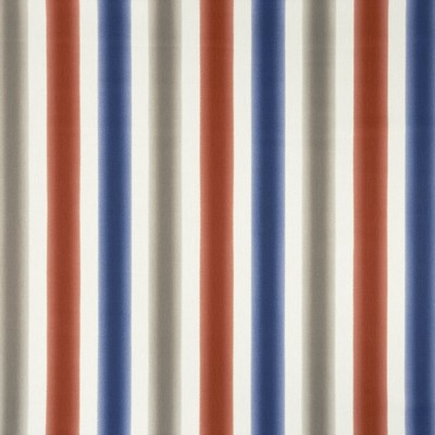 Clarke and Clarke F1010 2 INDIGO/SPICE in 9153 Blue COTTON Striped   Fabric
