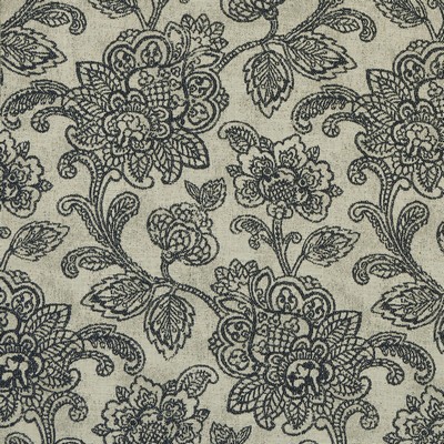 Clarke and Clarke CRANBROOK F1044/01 CAC CHARCOAL in CLARKE & CLARKE CASTLE GARDEN Grey Multipurpose -  Blend Jacobean Floral   Fabric