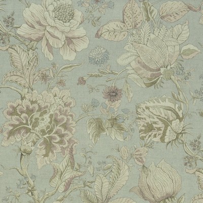 Clarke and Clarke SISSINGHURST F1048/06 CAC MINERAL/BLUSH in CLARKE & CLARKE CASTLE GARDEN Grey Multipurpose -  Blend Traditional Floral  Floral Linen   Fabric