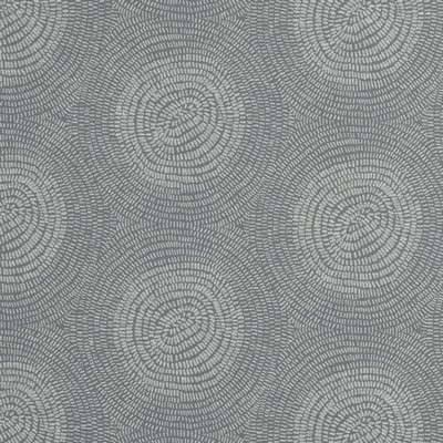 Clarke and Clarke F1060 4 PEWTER in 9190 Silver POLYESTER  Blend Circles and Swirls  Fabric