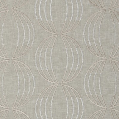 Clarke and Clarke F1070 3 LINEN in 9185 Beige POLYESTER  Blend Circles and Swirls  Fabric