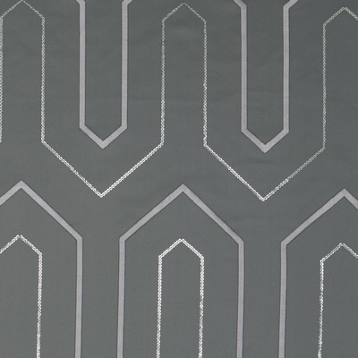 Clarke and Clarke F1072 3 CHARCOAL in 9185 Grey POLYESTER Geometric   Fabric