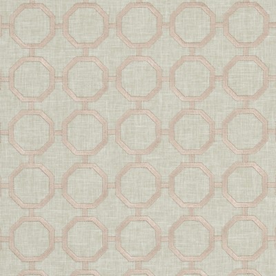 Clarke and Clarke F1073 1 BLUSH in 9185 Pink POLYESTER  Blend Lattice and Fretwork   Fabric