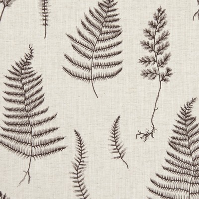 Clarke and Clarke F1092 1 CHARCOAL/LINE in 9154 Grey VISCOSE  Blend Leaves and Trees   Fabric