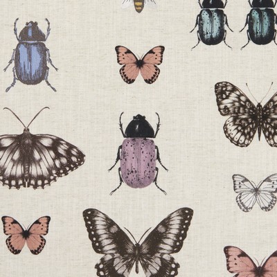 Clarke and Clarke F1093 1 BLUSH/NATURAL in 9154 Pink VISCOSE  Blend Bug and Insect   Fabric