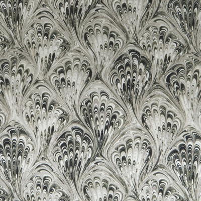 Clarke and Clarke F1094 2 CHARCOAL/NATU in 9154 Grey VISCOSE  Blend Abstract Floral   Fabric