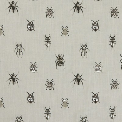 Clarke and Clarke F1095 1 CHARCOAL/NATU in 9154 Grey VISCOSE  Blend Bug and Insect   Fabric