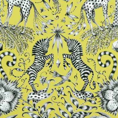Clarke and Clarke KRUGER F1111/03 CAC LIME in ANIMALIA BY EMMA J SHIPLEY FOR C&C Green Multipurpose -  Blend Jungle Safari   Fabric