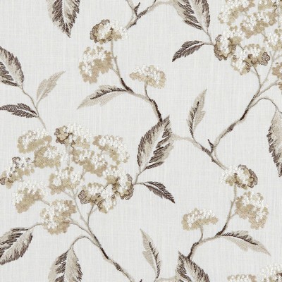 Clarke and Clarke SUMMERBY F1125/04 CAC NATURAL in CLARKE & CLARKE AVEBURY Beige Multipurpose Linen  Blend Traditional Floral  Vine and Flower  Embroidered Linen   Fabric