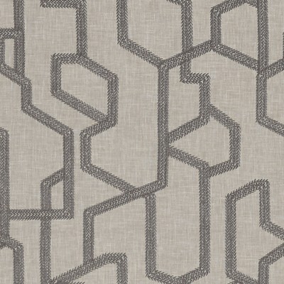 Clarke and Clarke LABYRINTH F1300/01 CAC CHARCOAL in CLARKE & CLARKE EXOTICA Grey Drapery -  Blend