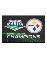 Pittsburgh Steelers Starter Mat Accent Rug  19in. x 30in. 2009 Super Bowl XLIII Champions Black by   