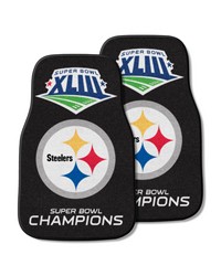 Pittsburgh Steelers Front Carpet Car Mat Set  2 Pieces 2009 Super Bowl XLIII Champions Black by   