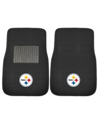 Pittsburgh Steelers Embroidered Car Mat Set  2 Pieces Black by   