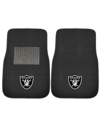 Las Vegas Raiders Embroidered Car Mat Set  2 Pieces Black by   