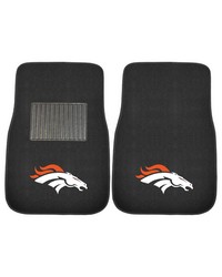 Denver Broncos Embroidered Car Mat Set  2 Pieces Black by   