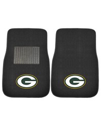Green Bay Packers Embroidered Car Mat Set  2 Pieces Black by   