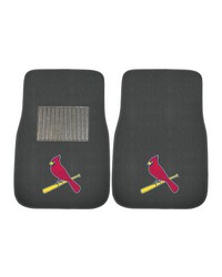 St. Louis Cardinals Embroidered Car Mat Set  2 Pieces Black by   