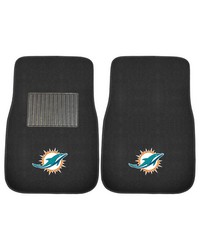 Miami Dolphins Embroidered Car Mat Set  2 Pieces Black by   