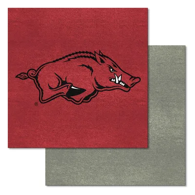Fan Mats  LLC Arkansas Razorbacks Team Carpet Tiles Maroon