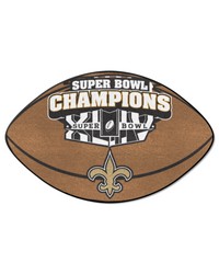 New Orleans Saints  Football Rug  20.5in. x 32.5in. 2010 Super Bowl XLIV Champions Gold by   