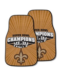 New Orleans Saints Front Carpet Car Mat Set  2 Pieces 2010 Super Bowl XLIV Champions Gold by   