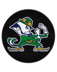 Notre Dame Fighting Irish Hockey Puck Rug  27in. Diameter Leprechaun Black by   