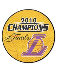 Los Angeles Lakers 2010 NBA Champions  Basketball Rug  27in. Diameter Yellow by   