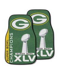 Green Bay Packers Front Carpet Car Mat Set  2 Pieces 2011 Super Bowl XLV Champions Green by   