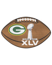 Green Bay Packers  Football Rug  20.5in. x 32.5in. 2011 Super Bowl XLV Champions Brown by   