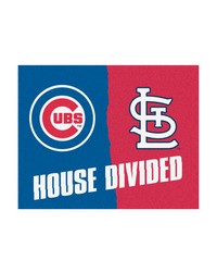MLB Chicago Cubs St. Louis Cardinals House Divided Rugs 34x45 by   