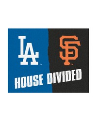 MLB Los Angeles Dodgers MLB San Francisco Giants House Divided Rugs 34x45 by   