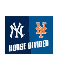 MLB New York Yankees MLB New York Mets House Divided Rugs 34x45 by   
