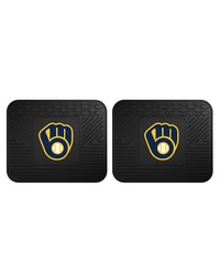 MLB Milwaukee Brewers Backseat Utility Mats 2 Pack 14x17 by   
