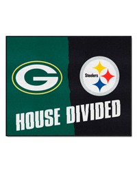 NFL House Divided Packers / Steelers House Divided Mat by   