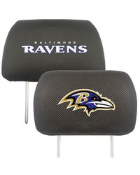 Baltimore Ravens Embroidered Head Rest Cover Set  2 Pieces Black by   