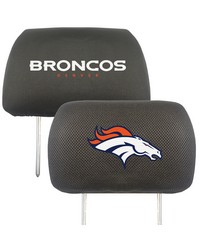 Denver Broncos Embroidered Head Rest Cover Set  2 Pieces Black by   