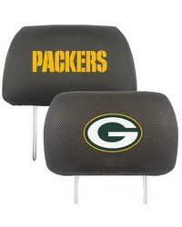 Green Bay Packers Embroidered Head Rest Cover Set  2 Pieces Black by   