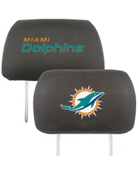Miami Dolphins Embroidered Head Rest Cover Set  2 Pieces Black by   