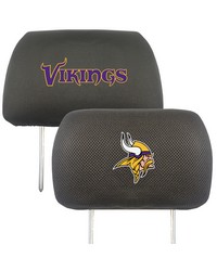 Minnesota Vikings Embroidered Head Rest Cover Set  2 Pieces Black by   