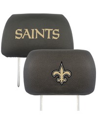 New Orleans Saints Embroidered Head Rest Cover Set  2 Pieces Black by   