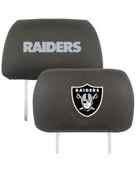 Las Vegas Raiders Embroidered Head Rest Cover Set  2 Pieces Black by   