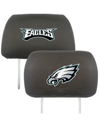 Philadelphia Eagles Embroidered Head Rest Cover Set  2 Pieces Black by   