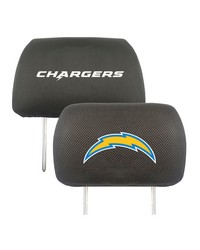 Los Angeles Chargers Embroidered Head Rest Cover Set  2 Pieces Black by   