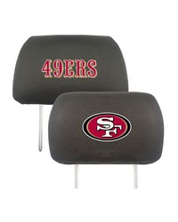 San Francisco 49ers Embroidered Head Rest Cover Set  2 Pieces Black by   
