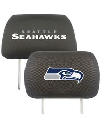 Seattle Seahawks Embroidered Head Rest Cover Set  2 Pieces Black by   